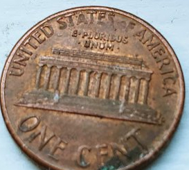 1990-Penny-DD-On-Reverse-On-United-States-Of--America-And-Faded-Letters
