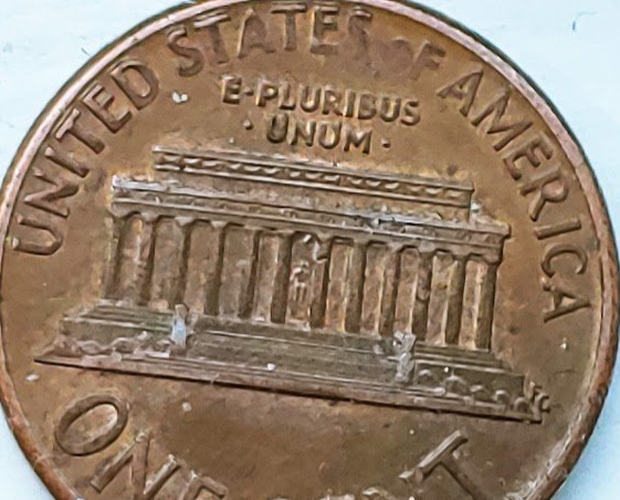 1990-Penny-DD-On-Reverse-On-United-States-Of--America-And-Faded-Letters