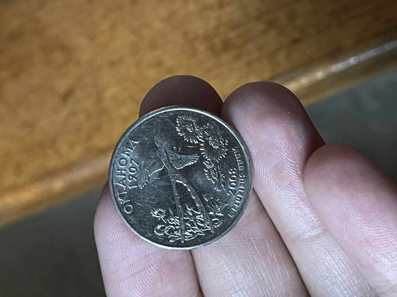 2008-Oklahoma-Quarter-With-Circular-Dent