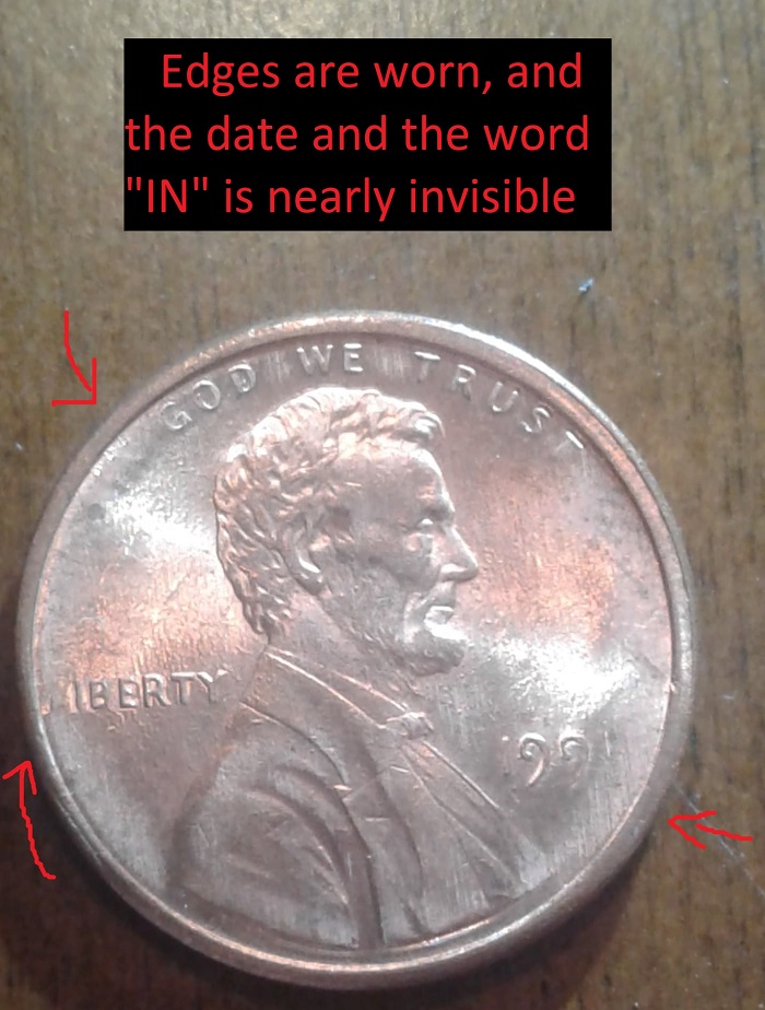 1995/91-Lincoln-Penny-Struck-Through-Grease/PSD?
