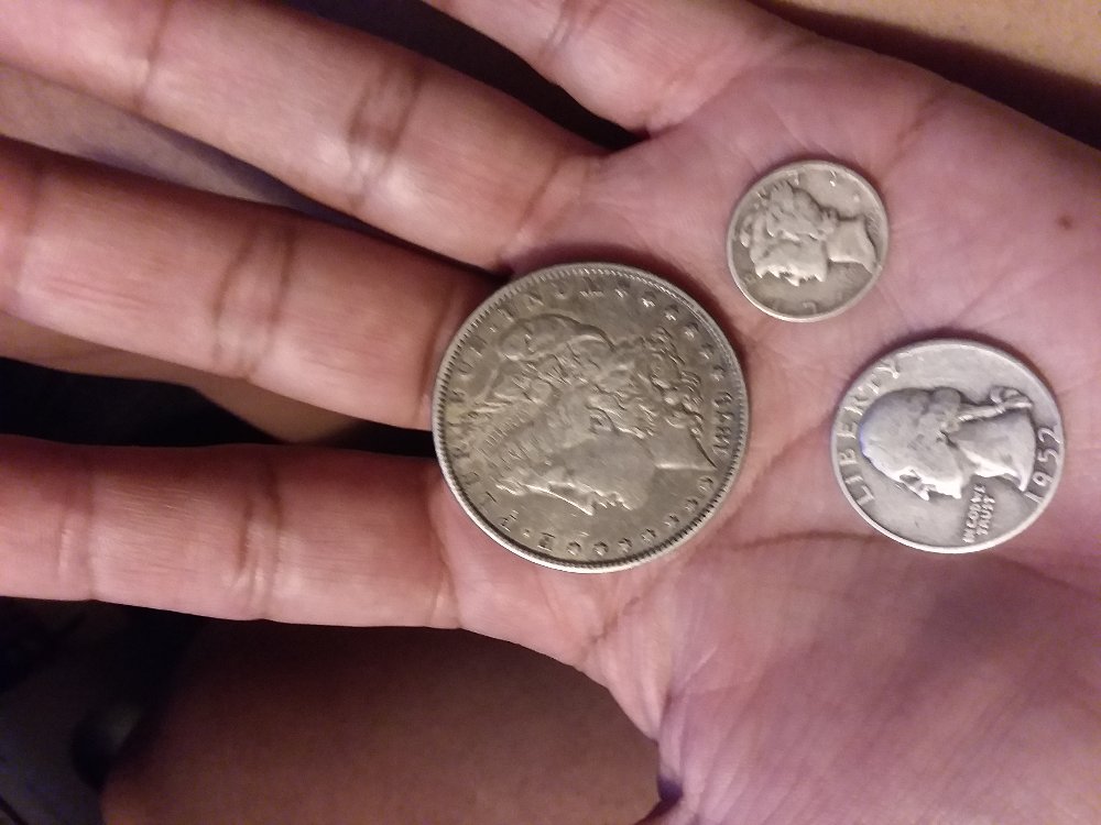 1879-Morgan-Dollar,-1952-Washington-Quarter,-1944-Mercury-Dime-Coins