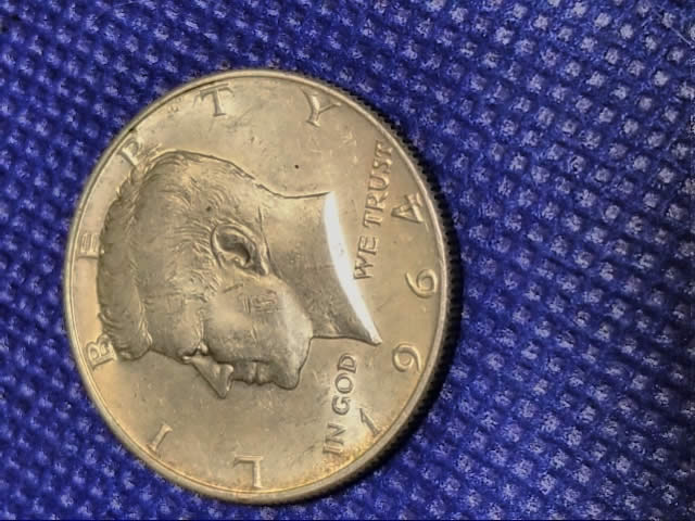 1965-Kennedy-Half,-Funny-Marks-Back-Of-Neck-And-Ear,-Would-Anyone-Agree?