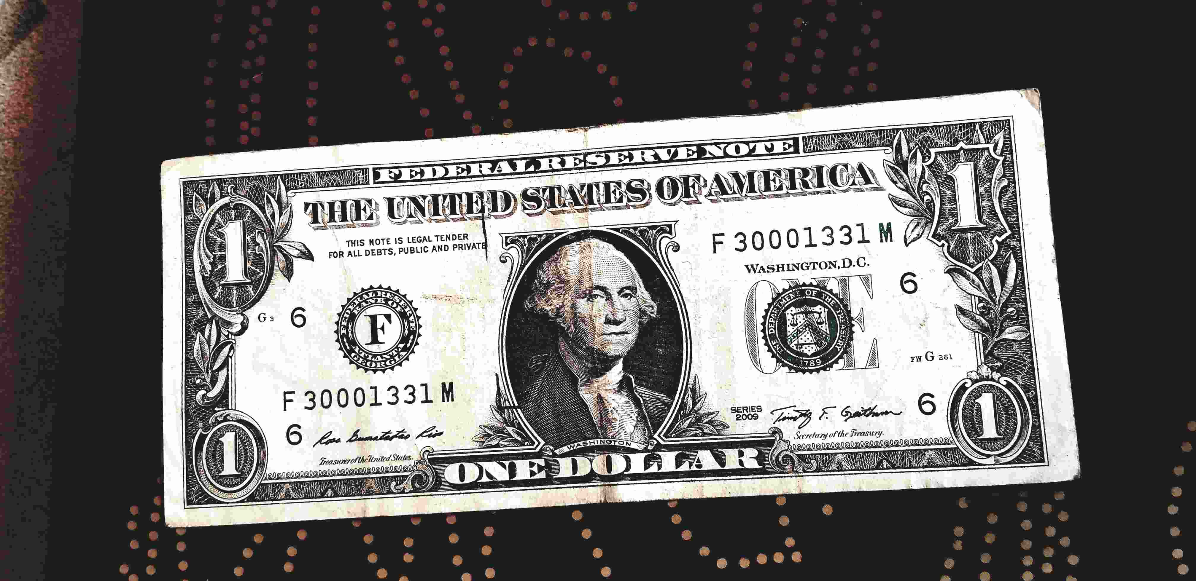$1-Washington-Note-2009,-I.d-Help》-Fancy-Serial-Number?-30001331