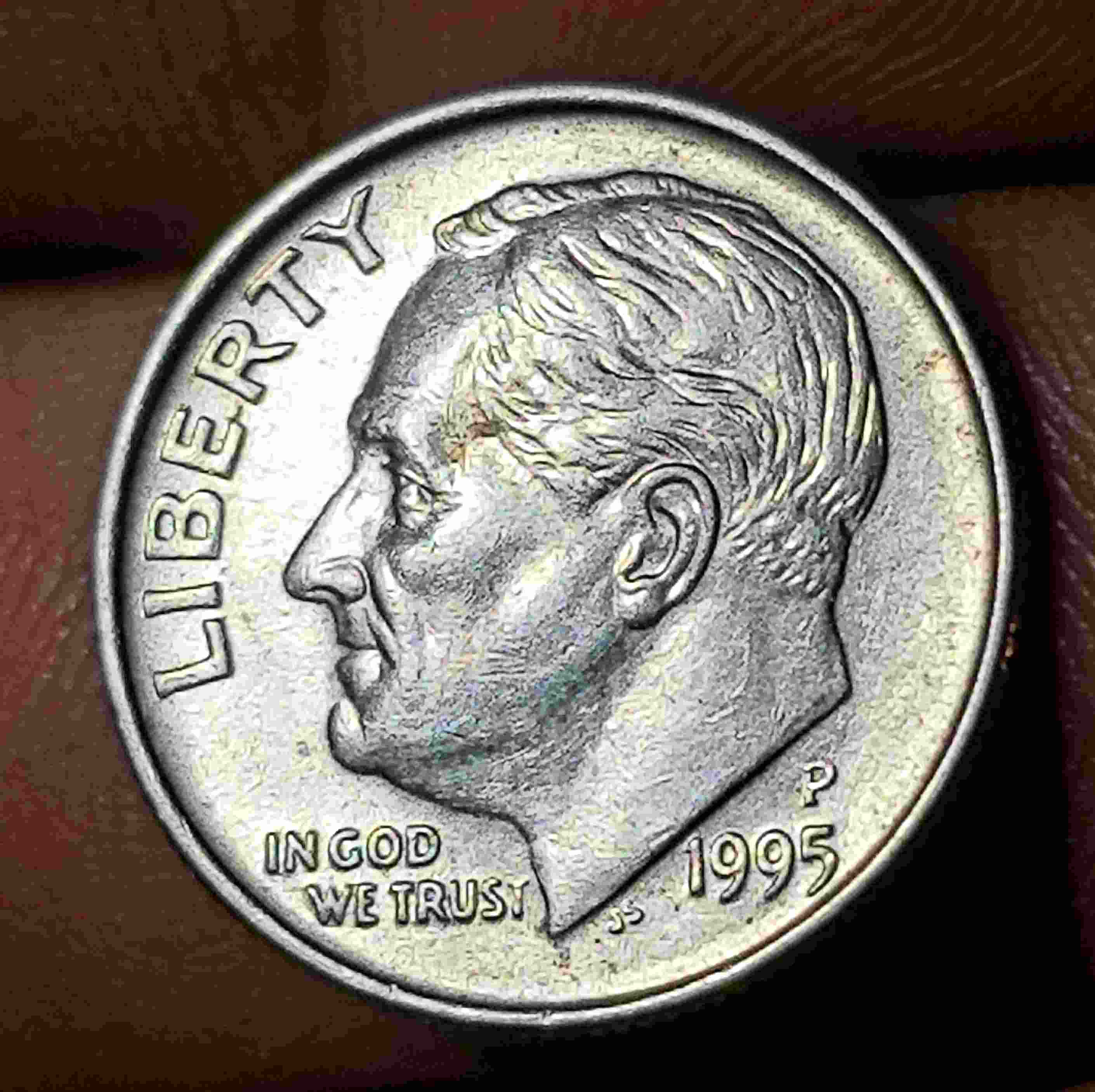 1995-P-Roosevelt-Dime,--Forign-Matter?-Good-One?