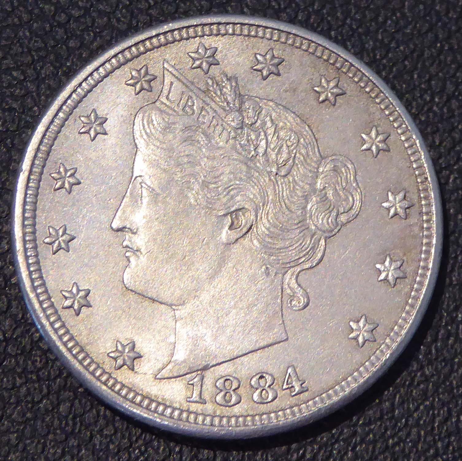 1884-Unc-V-Nickel-For-Grading!