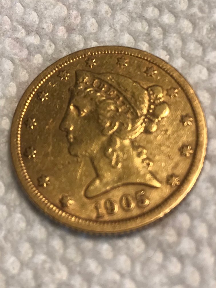 1905-Liberty-Head-Half-Eagle-$5-For-Grading