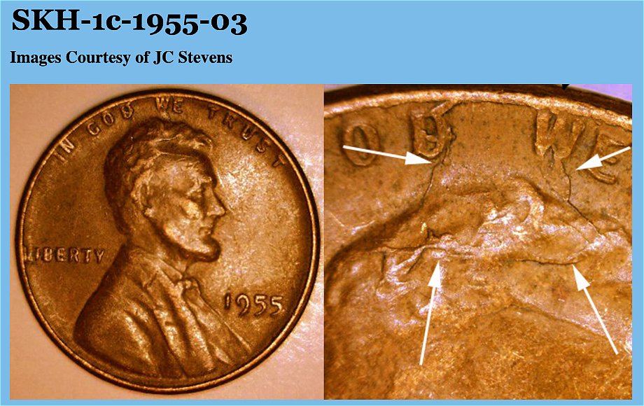 1955-Poor-Man's-DDO-Wheat-Cent---With-Splitting-Headache-Die-Cracks