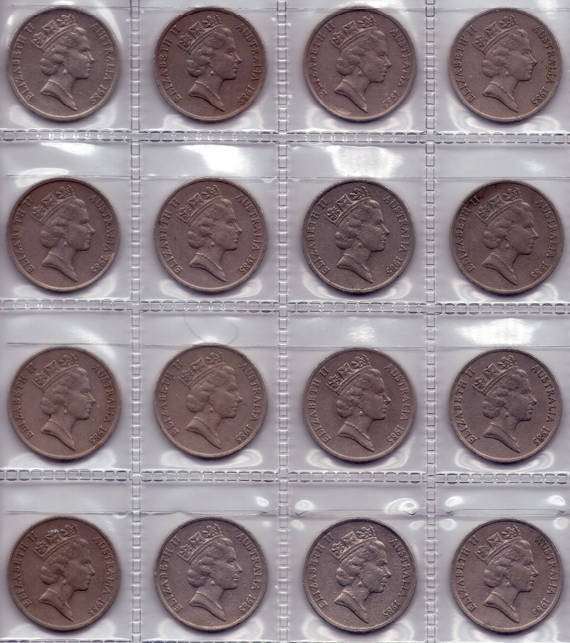 Finally-Completed-A-Full-Sheet-Of-1985-Ten-Cent-Coins-From-Circulation