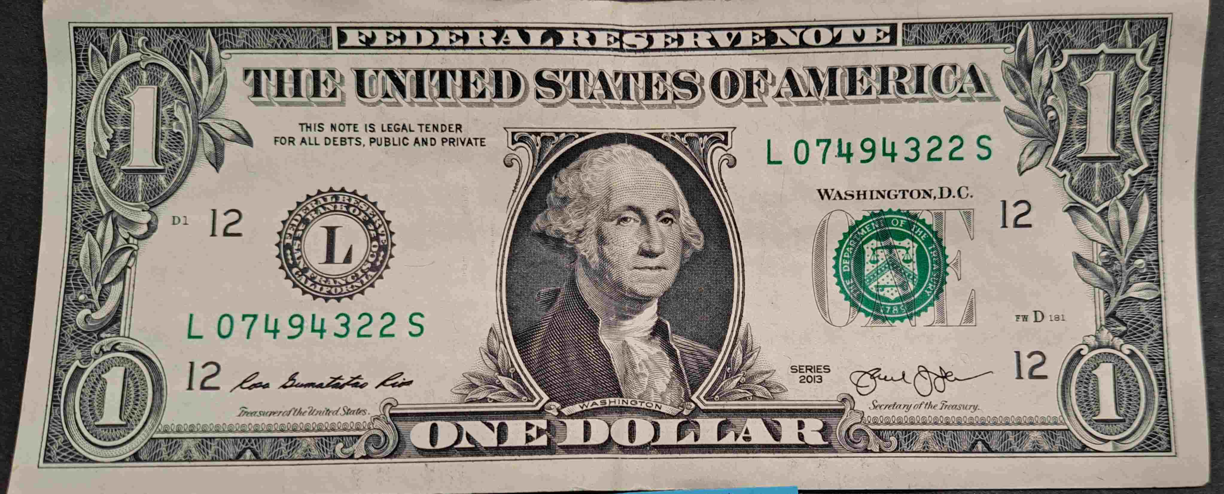 2013-One-Dollar-Bill-L-07494322-S-Suffix-Question-Worth-Anything?