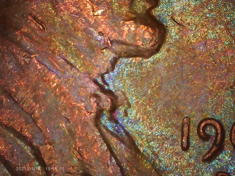 1969-D-Penny-Rainbow-Finish?-Floating-Roof?-No-FG?-Help-Identify-Guys?