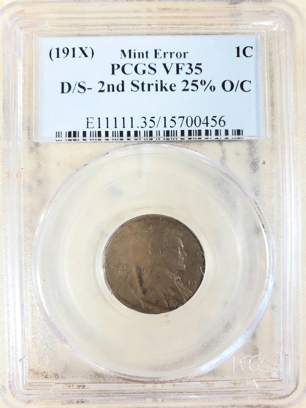 Early-Lincoln-Wheat-Cent.-Penny-Error-191�-25%-Off-Center