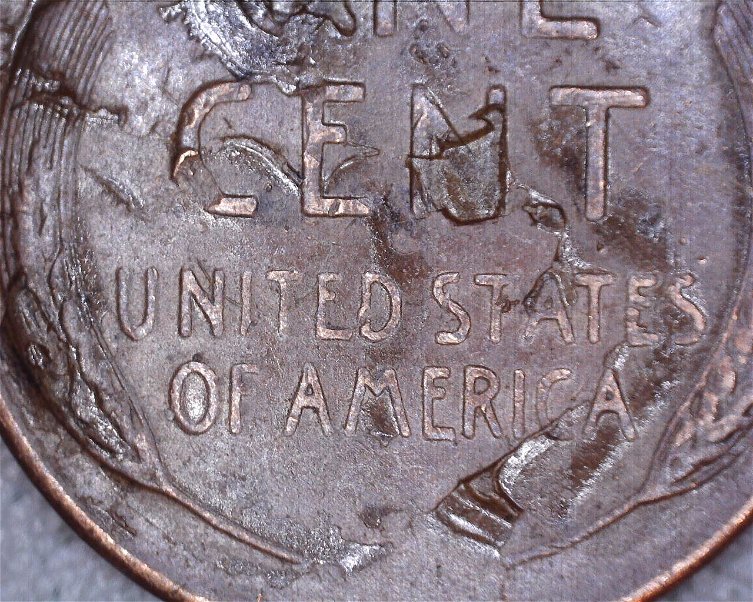 1950-S-Lincoln-Cent-Crazy-REV-Error-/-Additional-Coin-Stamped-On-Rev-Help-!