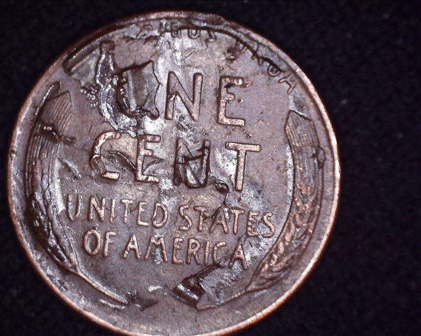 1950-S-Lincoln-Cent-Crazy-REV-Error-/-Additional-Coin-Stamped-On-Rev-Help-!
