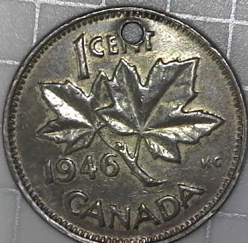 Plated-And-Holed-1946-Penny