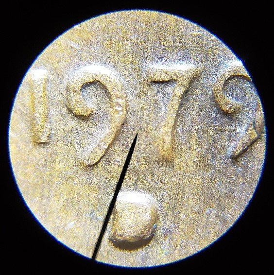 1979-Denver-Mint-Lincoln-Cent.-With-Mint-Mark-Filled-In.