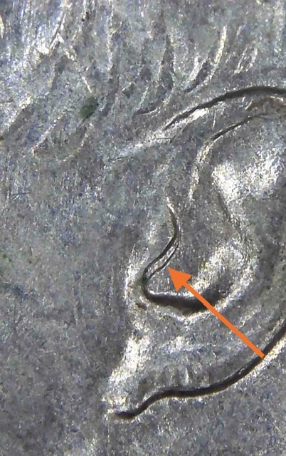 1966-P-Kennedy-Half-Dollar---Ear-And-Chin-Oddities
