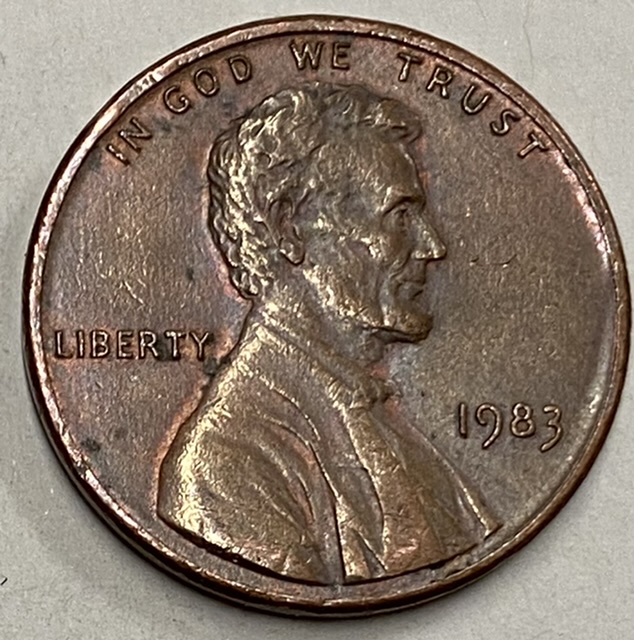 1983-Lincoln-Memorial-Cent---PMD-Or-Strike-Through?