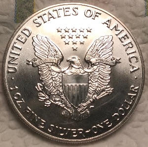 1987-Silver-Eagle-With-Die-Polishing-Marks-All-Over-The-Reverse-Fields