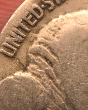 1920-Buffalo-Nickel,-Extra-Metal-Over-Buffalo