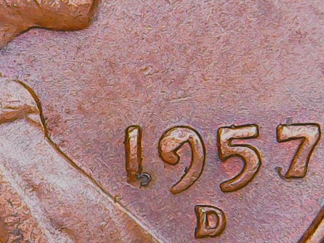 1957-D-Wheat-Cent-Mint-Mark-And-Date-Error