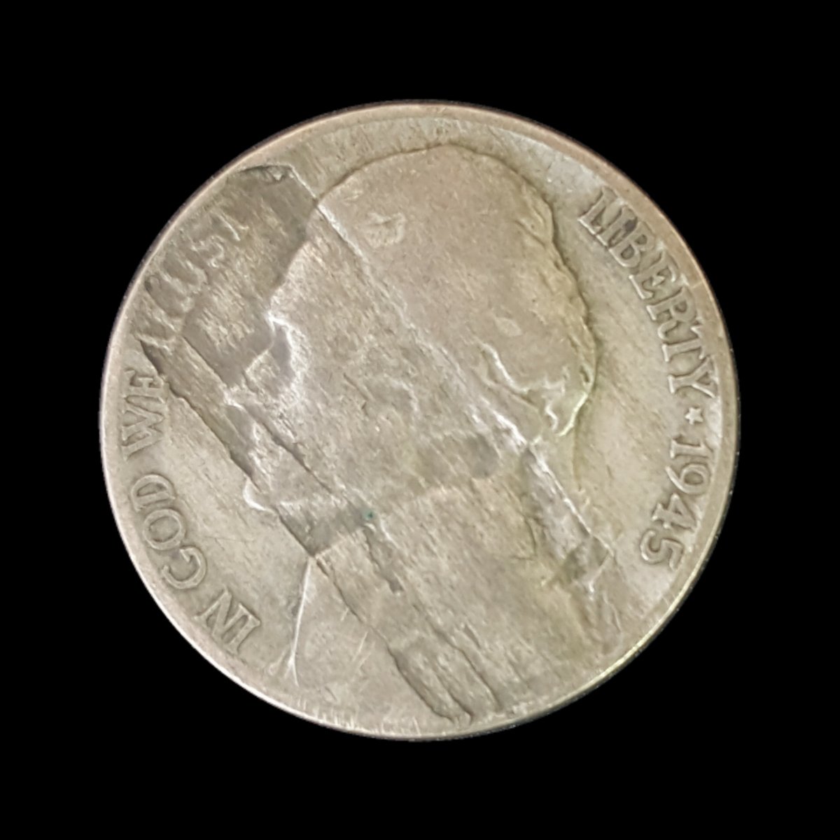 1945-P-Nickel-Delamination-On-Obverse