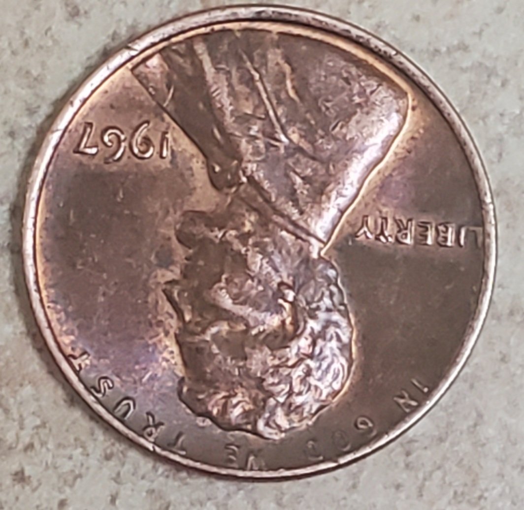 Spitting-Abe.-1967-Gold/Red-Lincoln-Penny