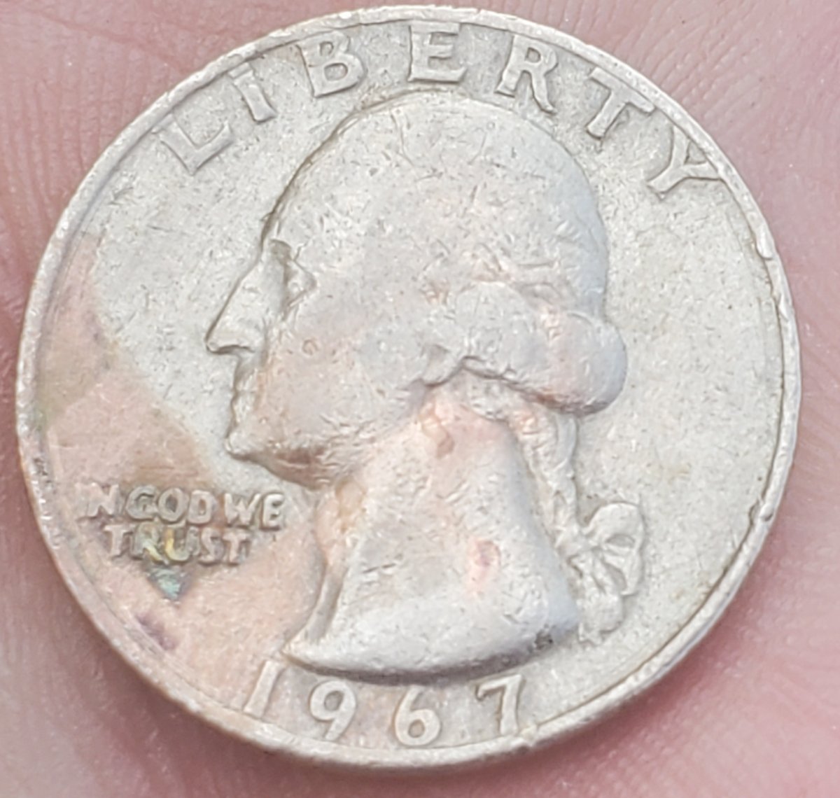 1967-Quarter.different-Planchet,-Red-Coloring?
