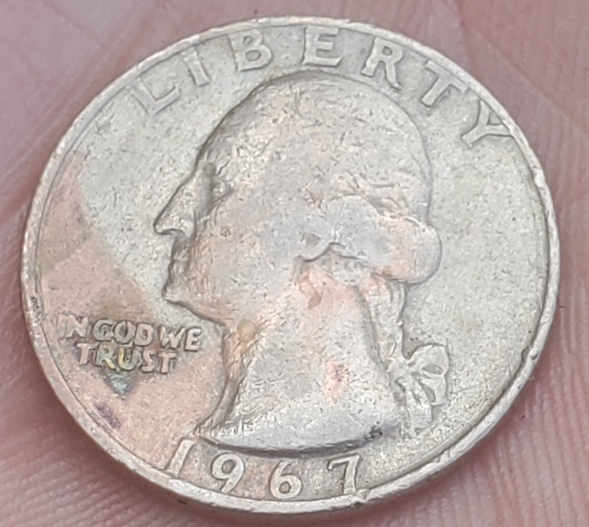 1967-Quarter.different-Planchet,-Red-Coloring?