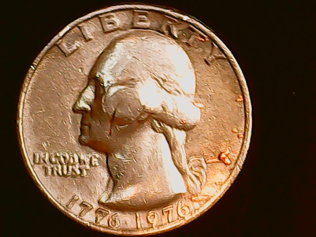 Trapped-Burnishing-Ball-?---1776-1976-Bicentennial-Quarter