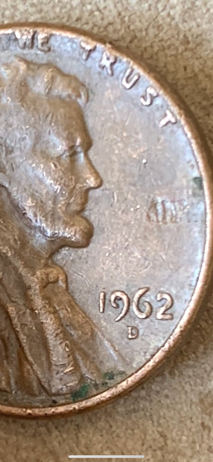 1962-D-Penny-Unique-Marks-/-Error