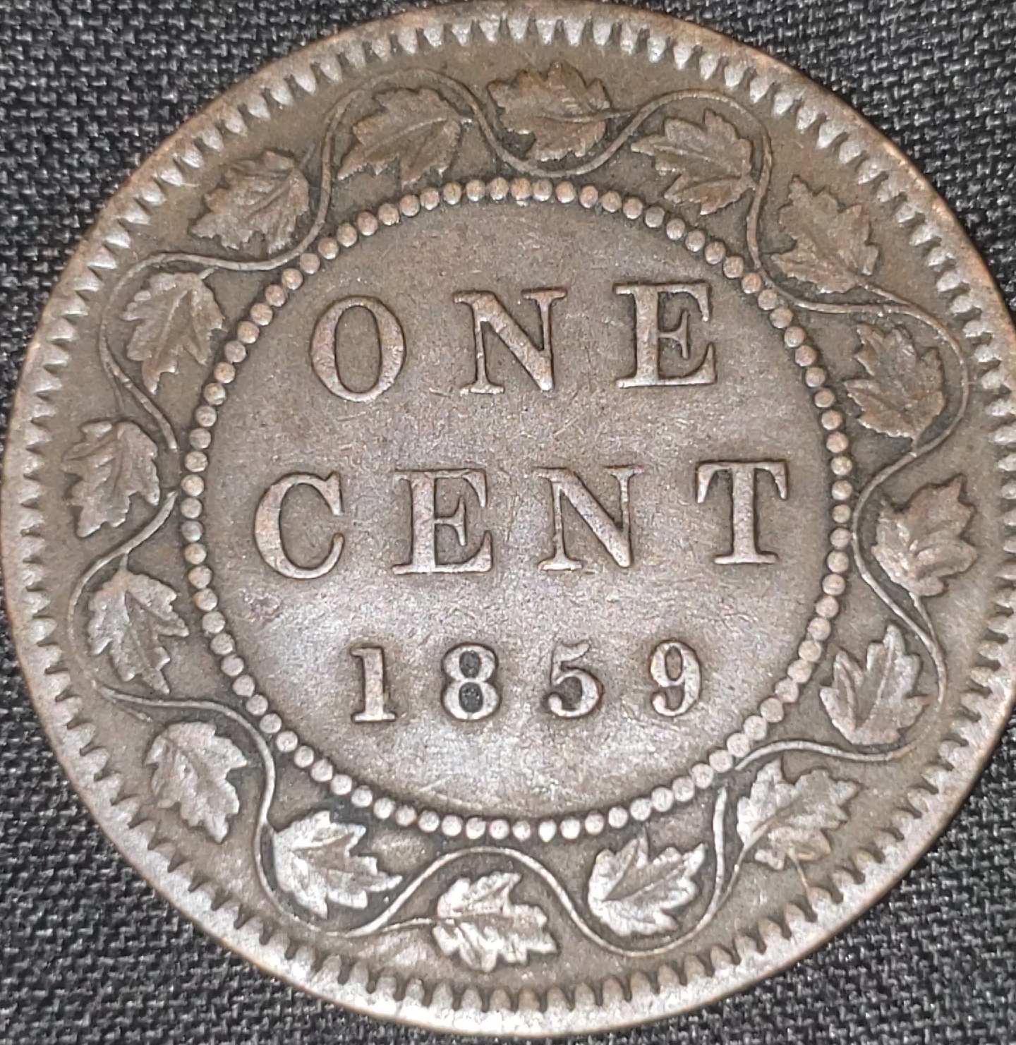 1859-Canadian-Large-Cent-,-Errors-?-4.30g