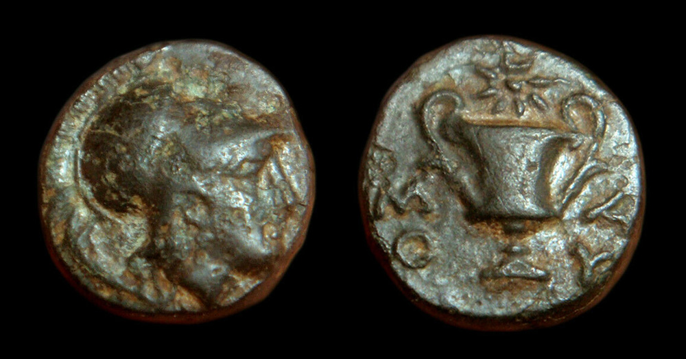 Methymna-In-Lesbos---Athena-And-Kantharos