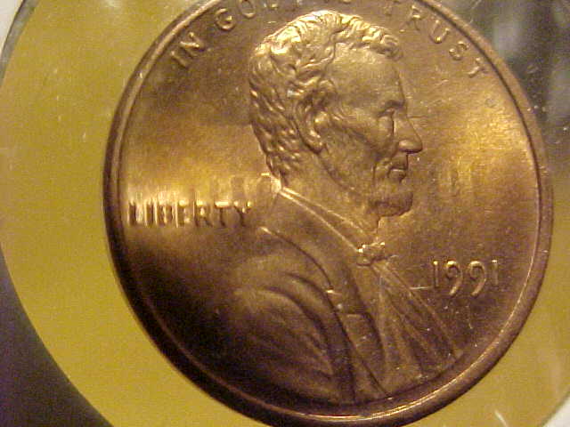 I-Have-A-1991-P-Lincoln-Cent-With-The-Reverse-Through-The-Obverse