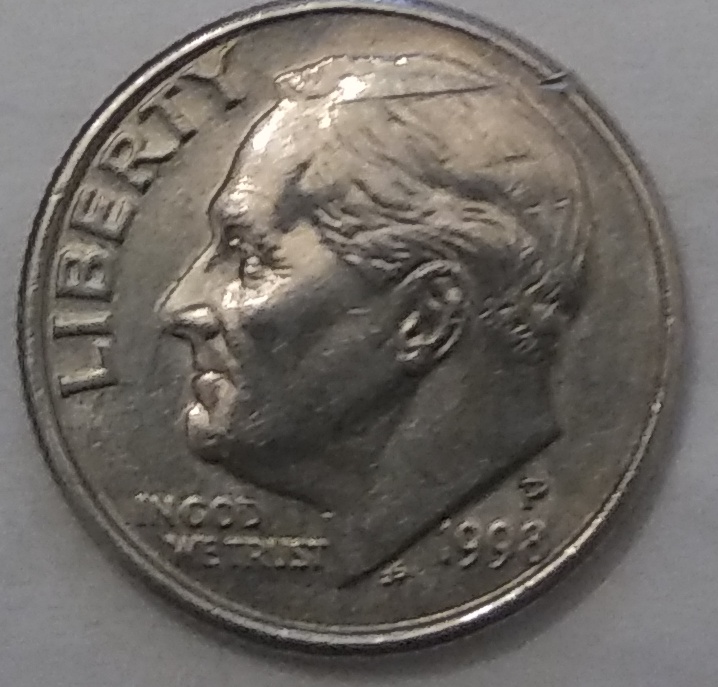 1998-P-Roosevelt-Dime-With-Line-On-His-Head