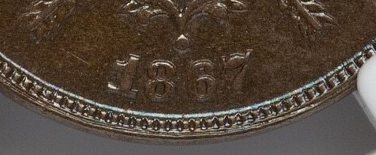 1867-2c-NGC-MS-62--Even-The-Denticles-Are-Doubled