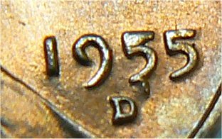 1955-D-Lincoln-Wheat-Cent-Filled-5-And-?