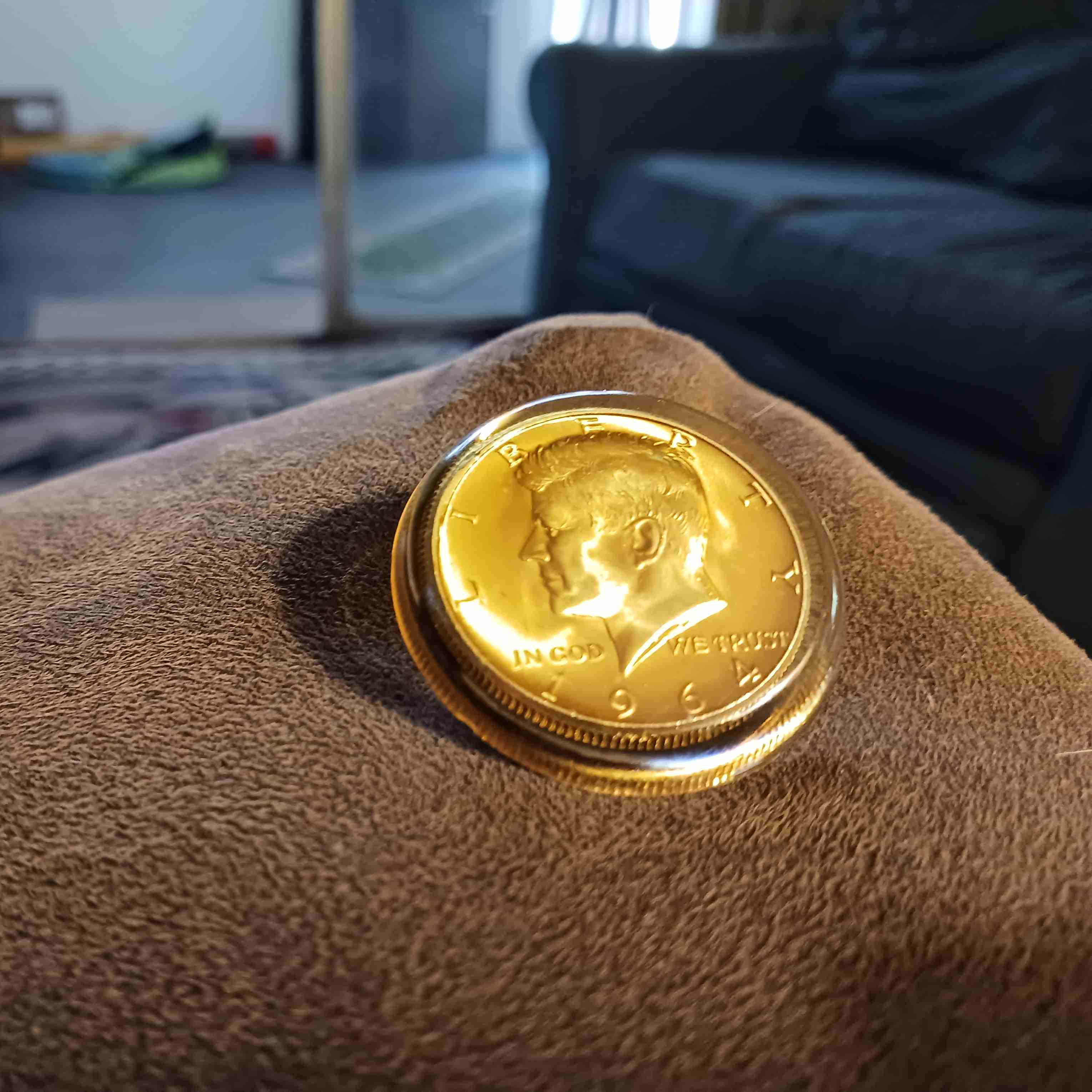 1964-Kennedy-In-Plastic-Holder.--Any-Info-On-This-Or-Just-Silver-.