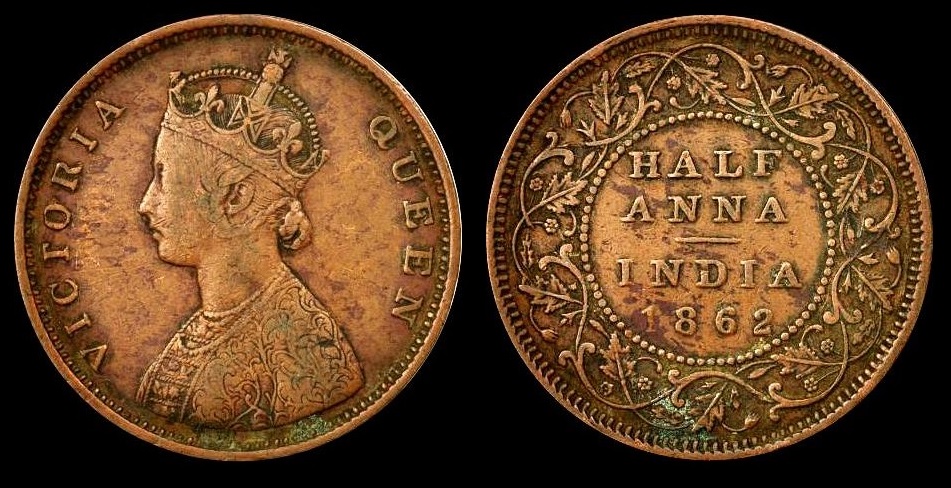 1/2-Annas-187*-Inidia-British