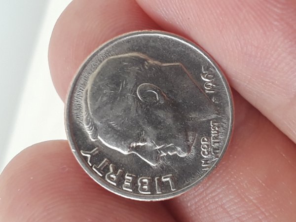 1965-Dime-Mohawk-Error--Hairs-Or-Hairs-On--Other-Side-Coin