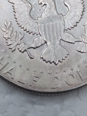1964-P-Kennedy-Half-Dollar---Unusual-Different-Surfaces