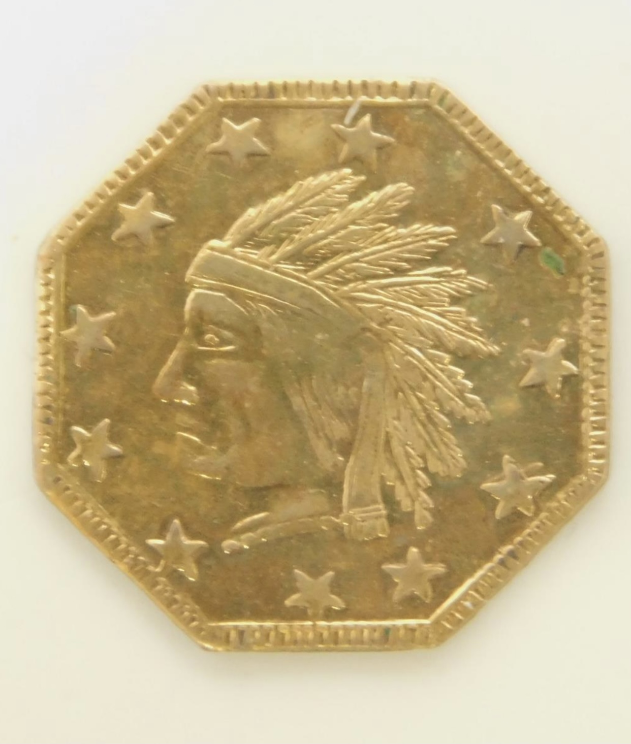 Need-Help-To-ID-Strange-1849-Octagon-Gold-Coin-Please