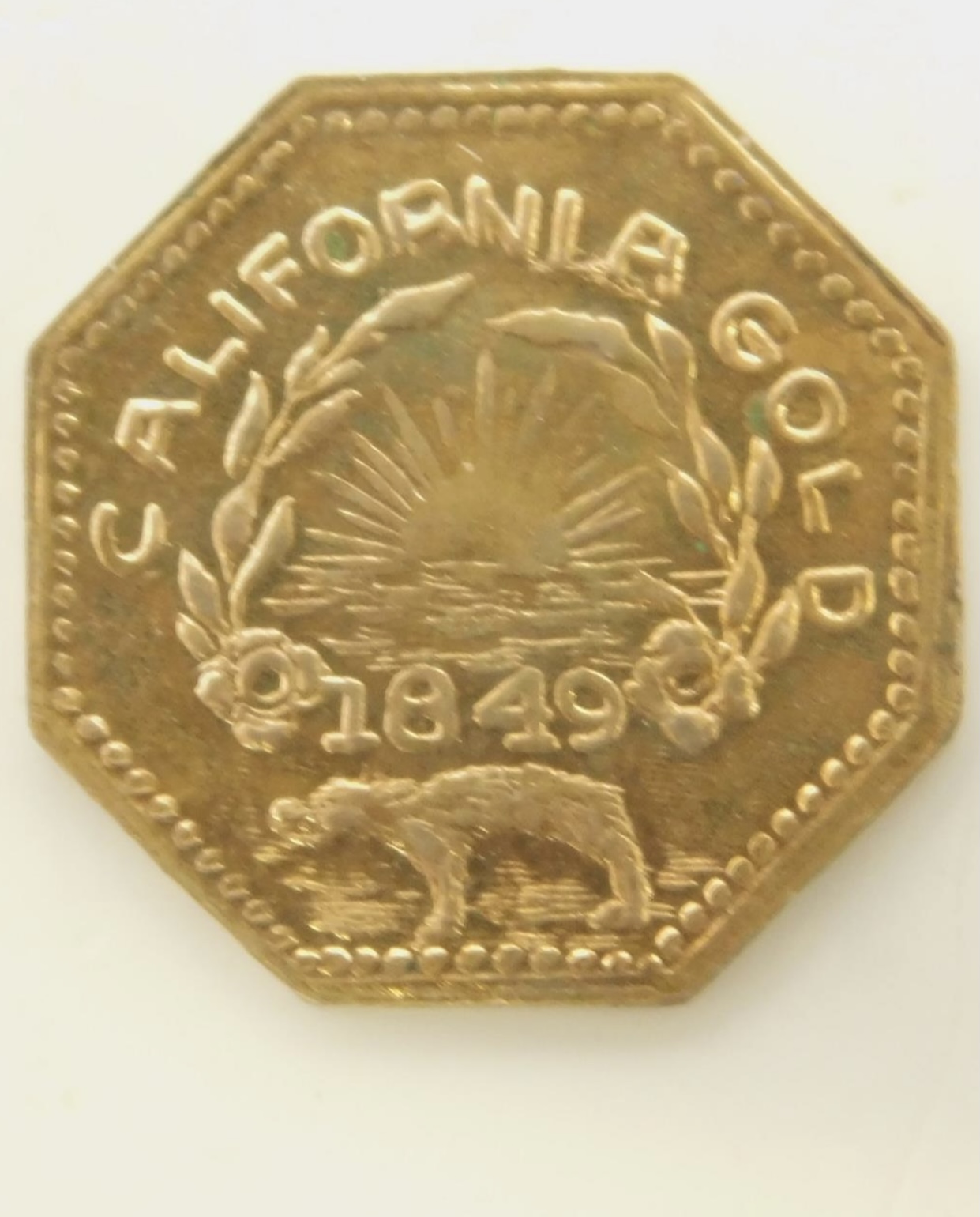 Need-Help-To-ID-Strange-1849-Octagon-Gold-Coin-Please