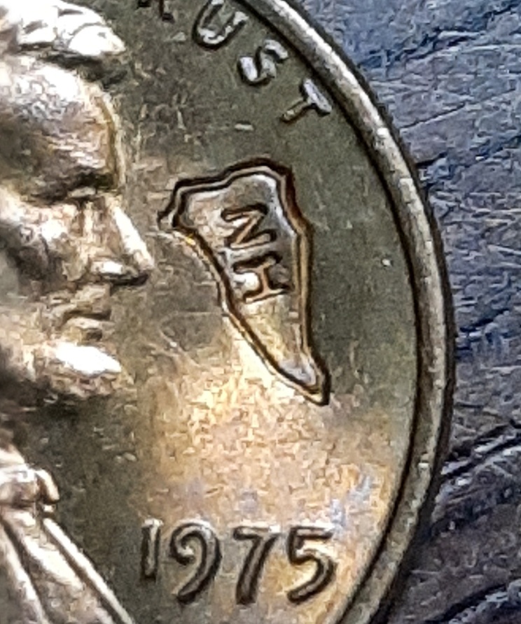 1975-Penny-With-What-Looks-Like-The-State-Of-NH-Pressed-Into-It