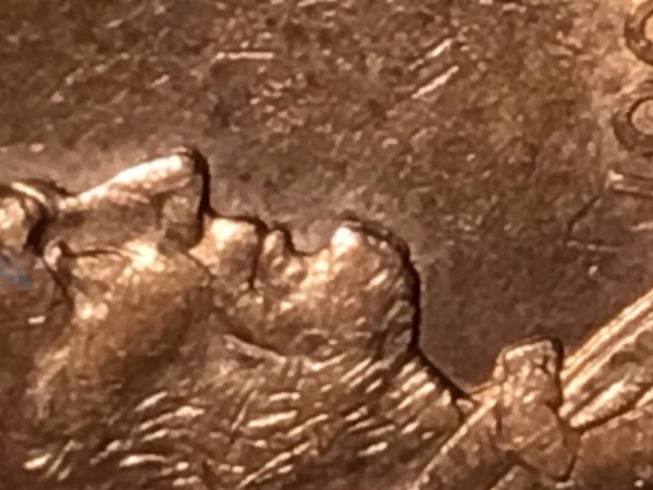 1996-Lincoln-Penny-Philadelphia,-Doubling-On-The-Obverse,-Chin-And-Nose