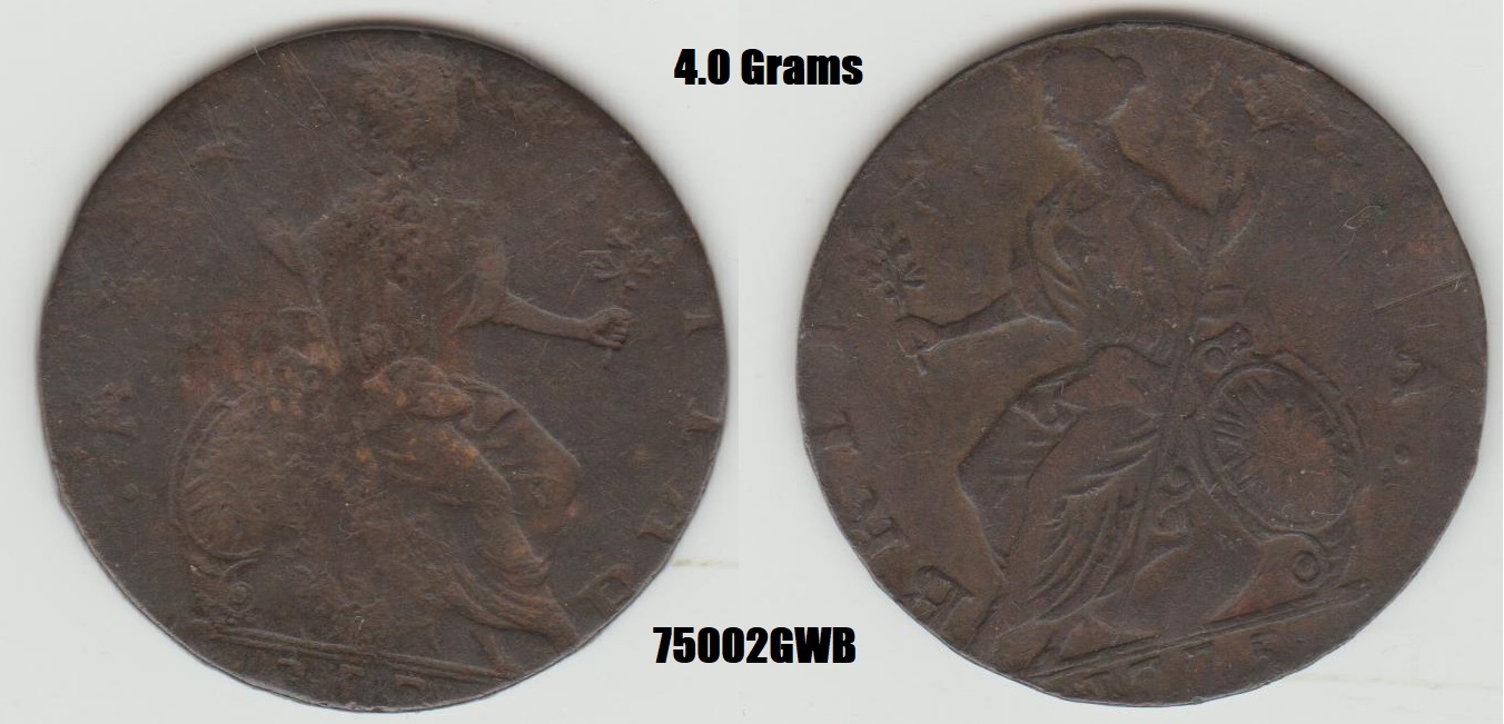 Obverse-And-Reverse-Brockages-Of-George-III-Counterfit-Halfpennies