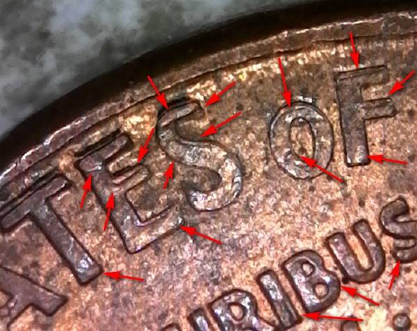 1990-Lincoln-Cent-With-Lots-Of-3-Letters-Abbreviations....