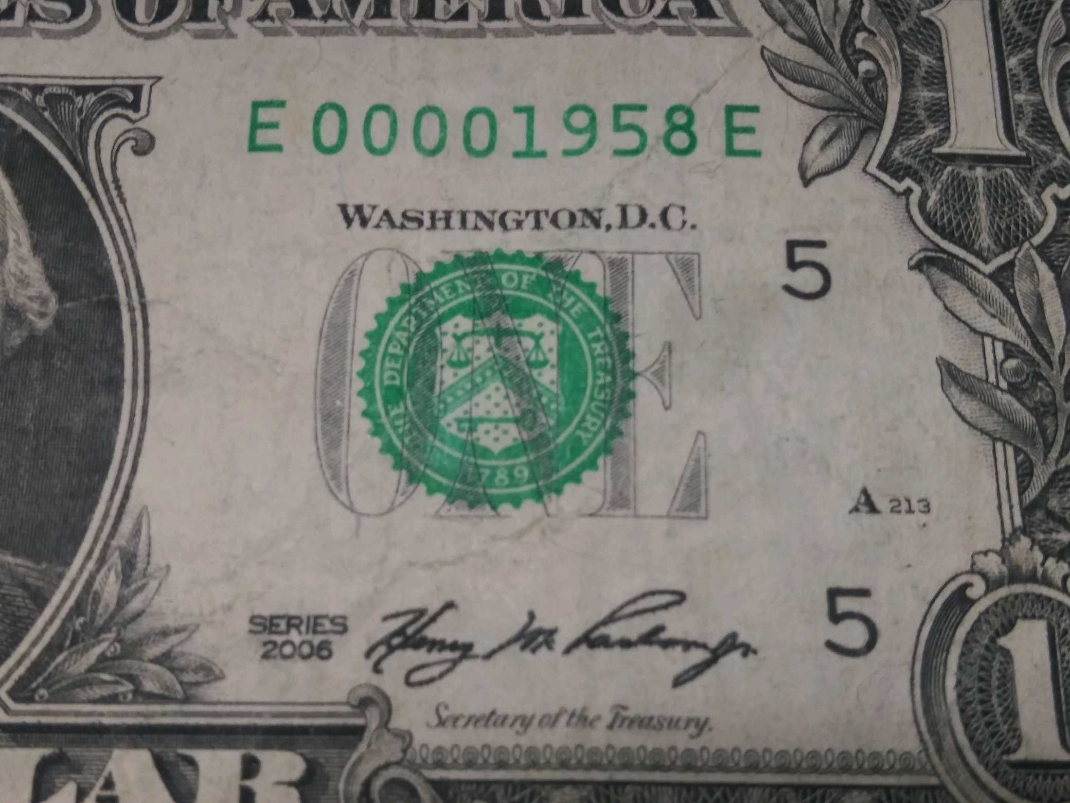 2013-$1-Bill-With-Year-Serial-Number