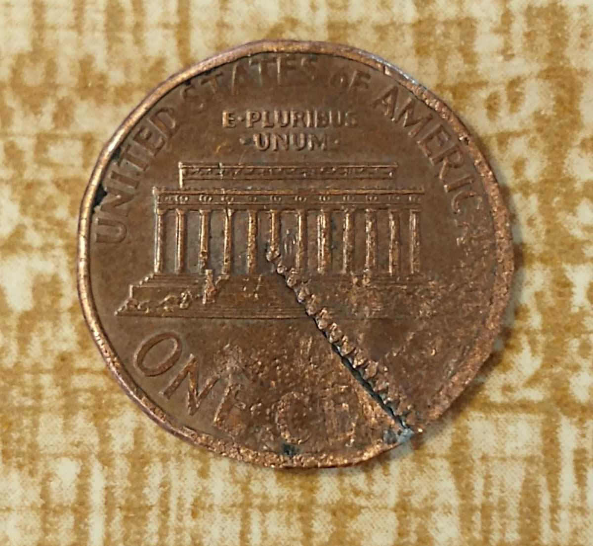 1997-D-Lincoln-Cent-Gone-Through-Someone's-Grinder