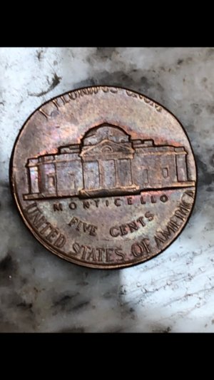 1955-Jefferson-Nickel-On-Penny-Planchet