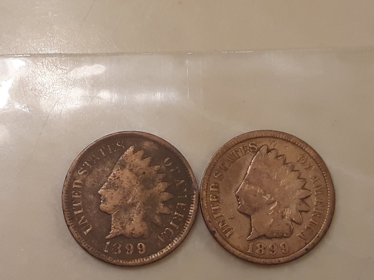 Two,-1899-Indian-Cent-Pennies..-Completely-Different-Look?